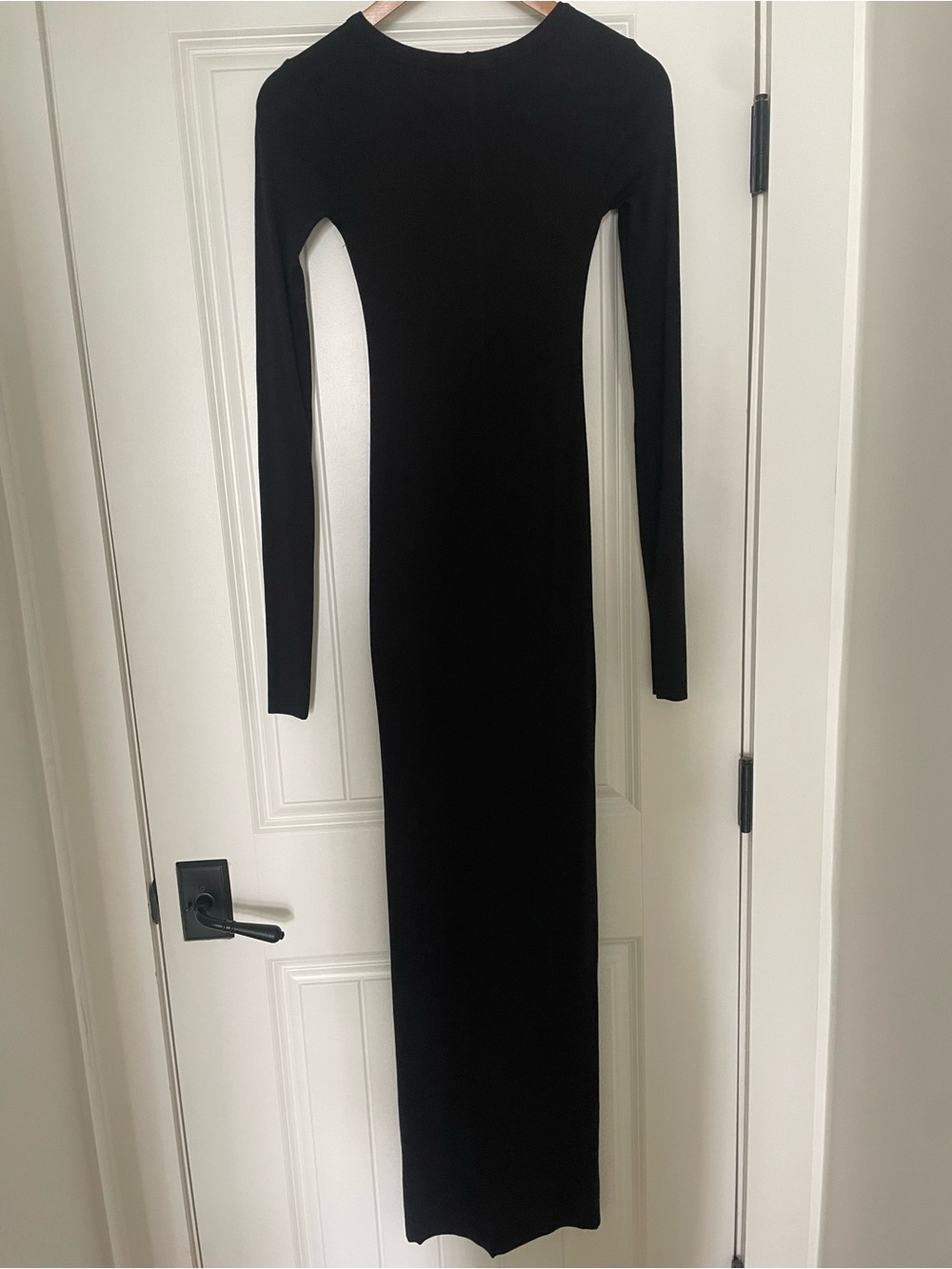 Eterne Long Sleeve Crewneck Maxi Dress in Black - Picture 5 of 7